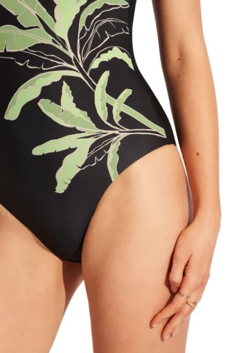 Sale Seafolly Palm Paradise DD Swimsuit Black