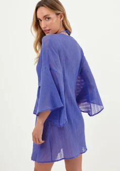 New Vix Swimwear Perola Knot Cover Up Ethereal Blue Etheral