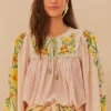Online Farm Rio Pink Botanical Beauty Long Sleeve Blouse BotanicalBeautyPink