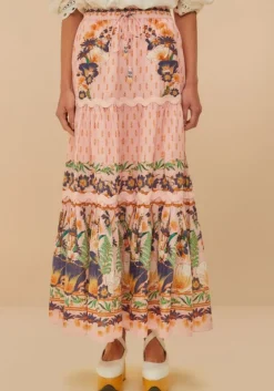 Discount Farm Rio Pink Dream Garden Maxi Skirt