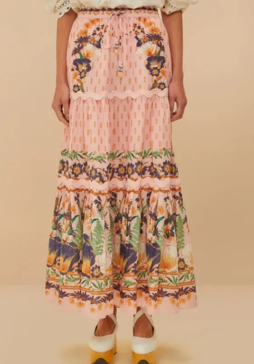 Discount Farm Rio Pink Dream Garden Maxi Skirt