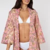 Sale Juliet Dunn Short Kimono Pink Floral