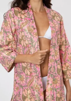 Sale Juliet Dunn Short Kimono Pink Floral