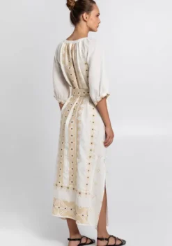 Clearance Greek Archaic Kori Pixel Belted Midi Kaftan