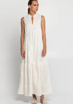 Fashion Greek Archaic Kori Pixel Sleeveless Maxi Dress