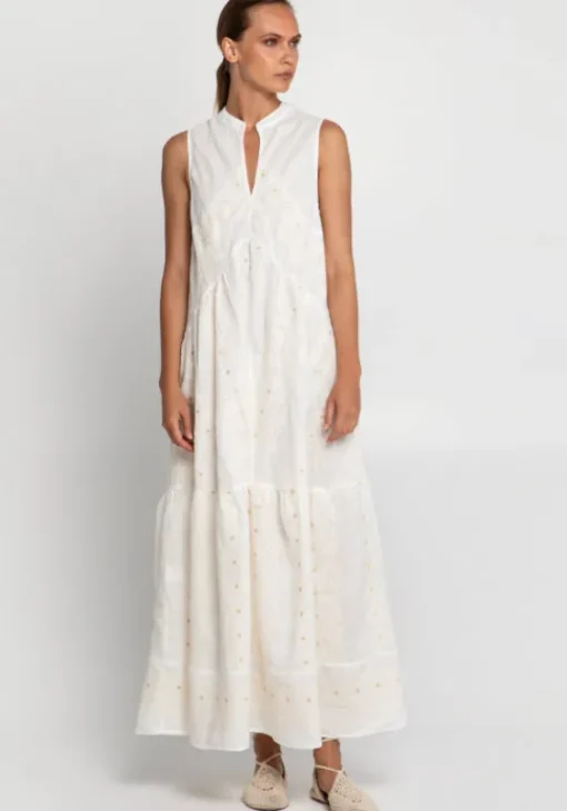 Fashion Greek Archaic Kori Pixel Sleeveless Maxi Dress