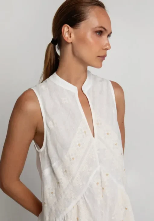Fashion Greek Archaic Kori Pixel Sleeveless Maxi Dress