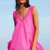 New Juliet Dunn Poplin Low Back Dress Indian Pink IndianPink