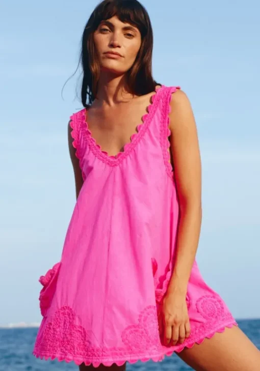 New Juliet Dunn Poplin Low Back Dress Indian Pink IndianPink