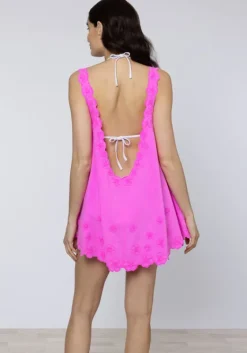 New Juliet Dunn Poplin Low Back Dress Indian Pink IndianPink