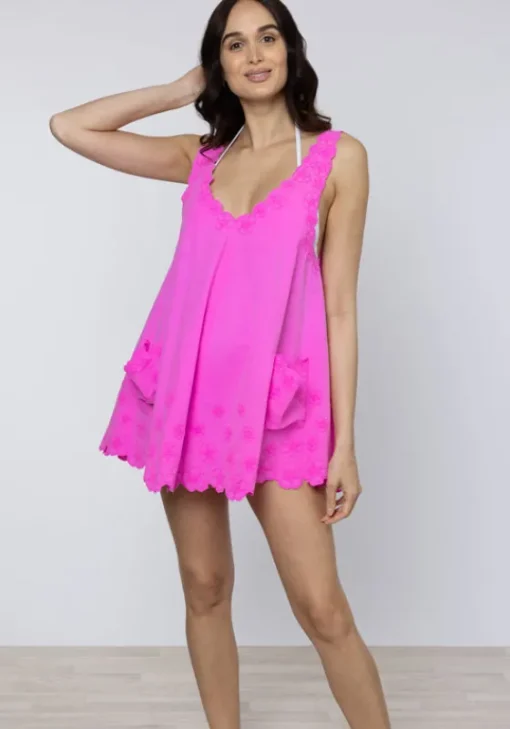 New Juliet Dunn Poplin Low Back Dress Indian Pink IndianPink