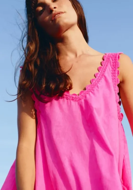 New Juliet Dunn Poplin Low Back Dress Indian Pink IndianPink