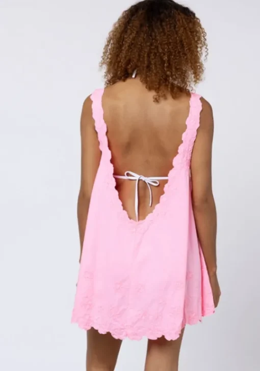 Fashion Juliet Dunn Poplin Low Back Dress Pink Grapefruit PinkGrapefruit