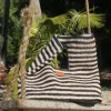 Fashion Seafolly Raffia Stripe Basket Bag Natural/Black