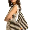 Best Seafolly Raffia Stripe Tote Natural/Black