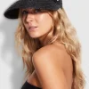 Outlet Seafolly Raffia Visor Black