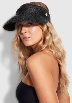 Outlet Seafolly Raffia Visor Black