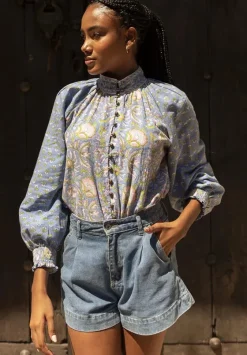 Outlet Miss June Raquel Blouse Blue
