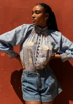 Outlet Miss June Raquel Blouse Blue