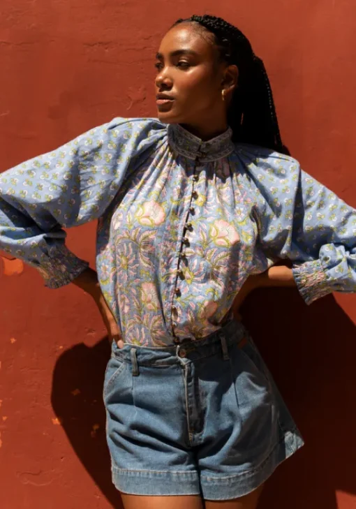 Outlet Miss June Raquel Blouse Blue
