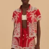 Clearance Farm Rio Palm Tree Shirt Red