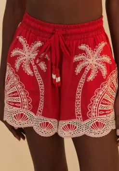 Sale Farm Rio Palm Tree Shorts Red