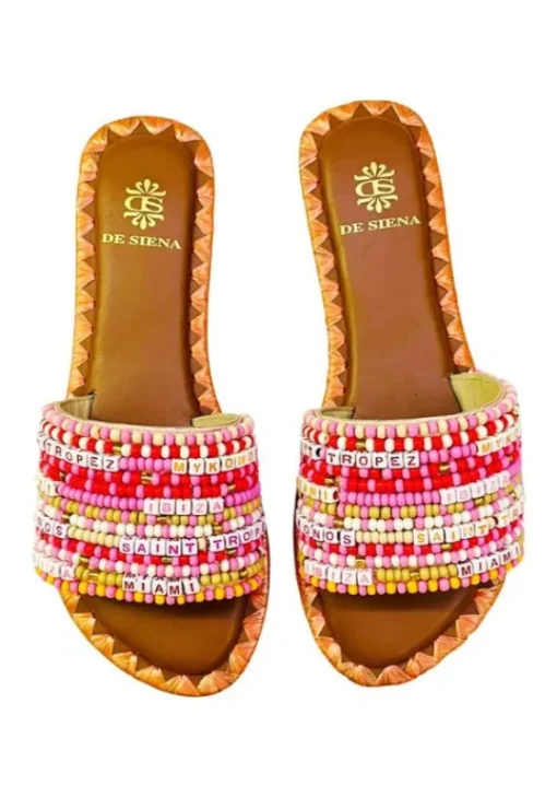 Hot De Siena Resort Beaded Sandals Orange