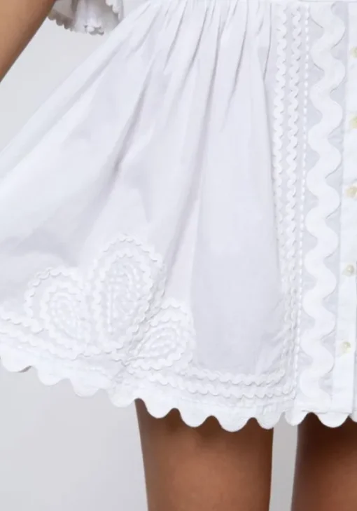 Discount Juliet Dunn Ric Rac Blouson Dress White