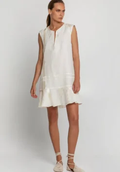 Sale Greek Archaic Kori Roots Sleeveless Mini Dress Natural
