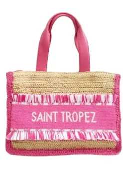 Discount De Siena Saint Tropez Raffia Bag Pink