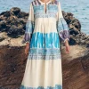 Hot Pearl & Caviar Scorpios Maxi Dress Blue
