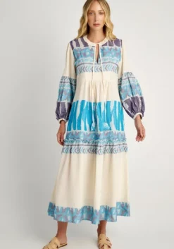 Hot Pearl & Caviar Scorpios Maxi Dress Blue