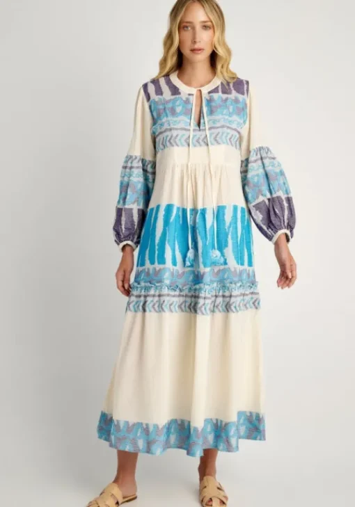 Hot Pearl & Caviar Scorpios Maxi Dress Blue