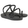 Online Ancient Greek Sandals Scrunchie Eleftheria Sandals Black