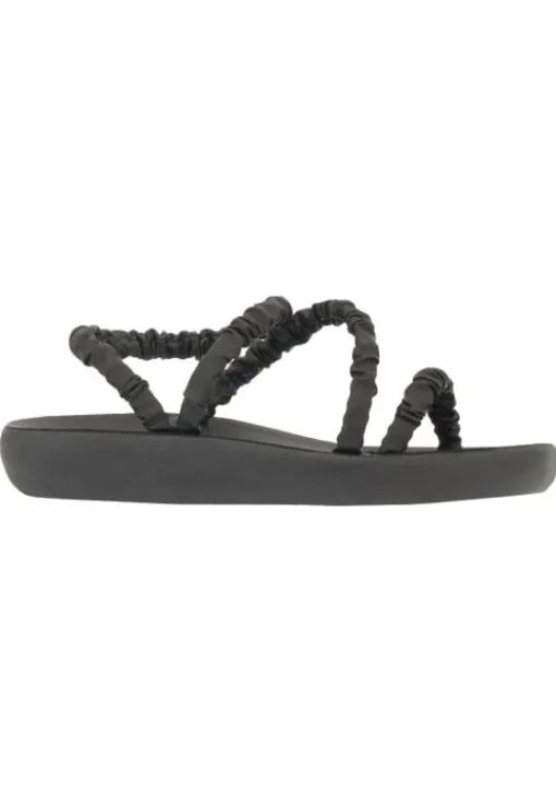Online Ancient Greek Sandals Scrunchie Eleftheria Sandals Black