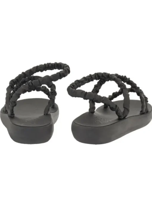 Online Ancient Greek Sandals Scrunchie Eleftheria Sandals Black