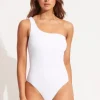 Best Seafolly Seadive One Shoulder Swimsuit White