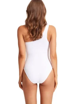 Best Seafolly Seadive One Shoulder Swimsuit White