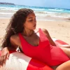 Best Seafolly Seadive V Neck Swimsuit Chilli