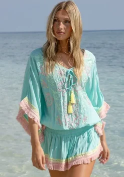 Sale Miss June Sejla Kaftan Aqua