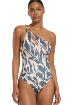 Discount JETS Swimwear One Shoulder Ring Swimsuit Sereno