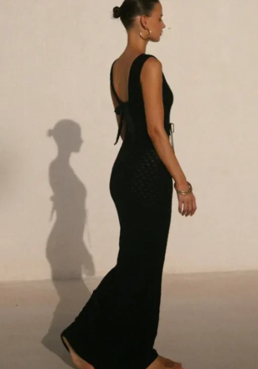 Clearance Away That Day Seychelles Crochet Dress Black