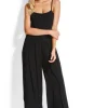 Outlet Seafolly Shirred Waist Wrap Pants Black