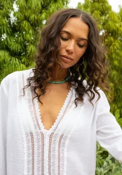 Outlet Honorine Short Eden Kaftan White