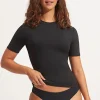 Best Seafolly Short Sleeve Rashvest Black