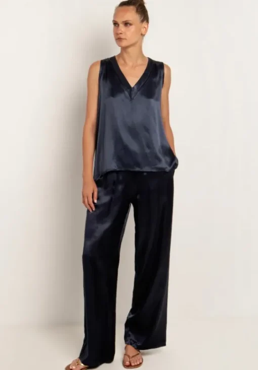 Discount Greek Archaic Kori Silky Trousers Navy