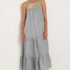 Hot Greek Archaic Kori Sleeveless Tiered Dress Grey