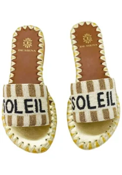 Sale De Siena Soleil Stipe Sandals Gold
