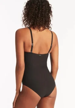 Hot Sea Level Spinnaker Bandeau Swimsuit Black White