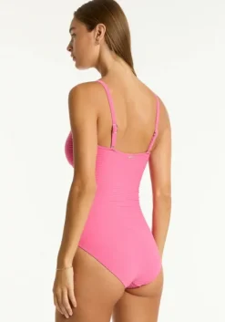 Fashion Sea Level Spinnaker Bandeau Swimsuit Candy